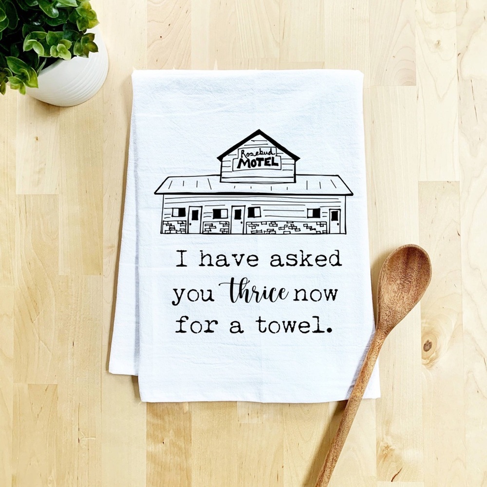 Schitt'$ Creek Rosebud Motel Flour Sack Kitchen Towel